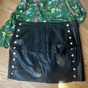 Faux leather skirt